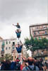 Els Castellers de la Vil.la de Gr&agrave;cia durant el setant&egrave; aniversari del cau.