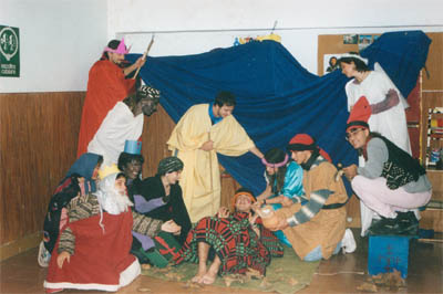 Els caps en una foto-postal de Nadal