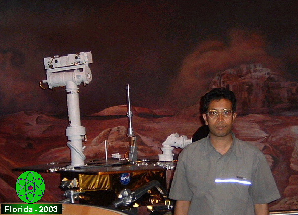 I am standing next to a full scale model of the Mars Exploration Rover