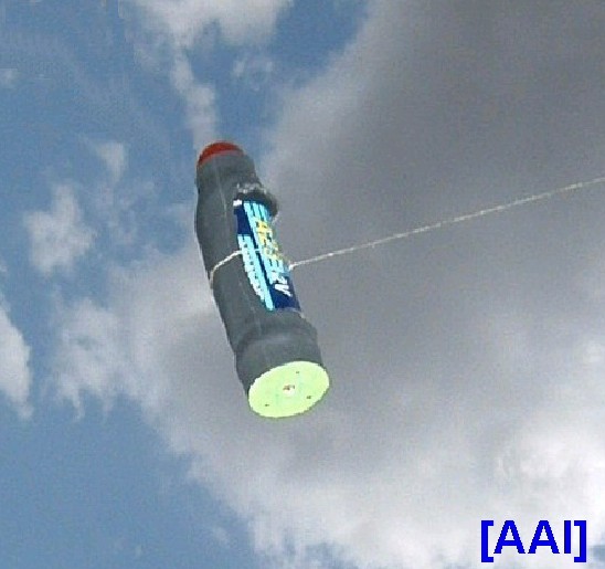 The MicroBeacon technology capsule falls to Earth on the end of a pararachute [Image credit: Credit: AA Institute]