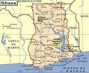 Mapa de Ghana, Datos, Geografia, Historia, Arte, Literatura, Campeones de Liga de Futbol, Escudos y Equipaciones de los equipos