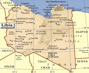 Mapa de Libia, Datos, Geografia, Historia, Arte, Literatura, Campeones de Liga de Futbol, Escudos y Equipaciones de los equipos