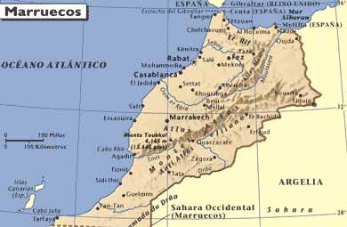 Mapa de Marruecos, Datos, Geografia, Historia, Arte, Literatura, Campeones de Liga de Futbol, Escudos y Equipaciones de los equipos