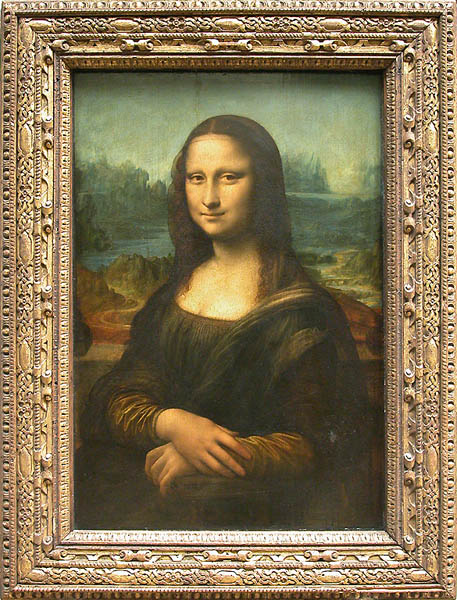 Leonardo DA VINCI – Mona Lisa, pintado na Florença em 1503-1506, Retrato de Lisa Gherardini, esposa de Francesco del Giocondo. 