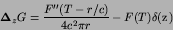 \begin{displaymath}
{\hbox{\boldmath $\Delta$}}_{z}G = {F''(T-r/c)\over 4c^{2}\pi r} - F(T)\delta({\hbox{\boldmath $z$}})
\end{displaymath}
