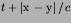 $t+\left\vert{\hbox{\boldmath$x$}}-{\hbox{\boldmath$y$}}\right\vert/c$
