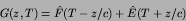 \begin{displaymath}
G(z,T) = \hat{F}(T-z/c) + \hat{E}(T+z/c)
\end{displaymath}