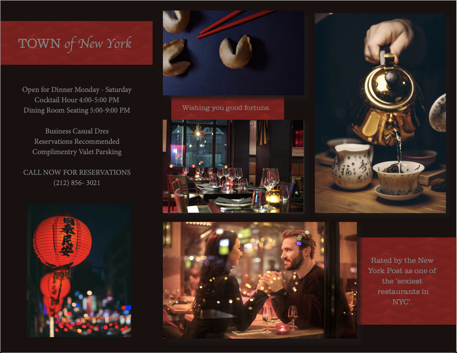 TOWN restaurant brochure