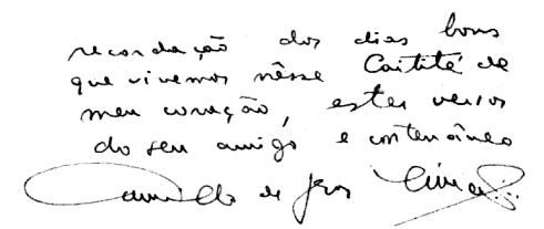 Dedicat�ria de Camillo