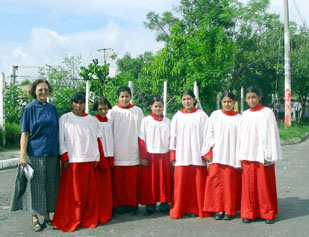 acolites and Kay before service of dedication