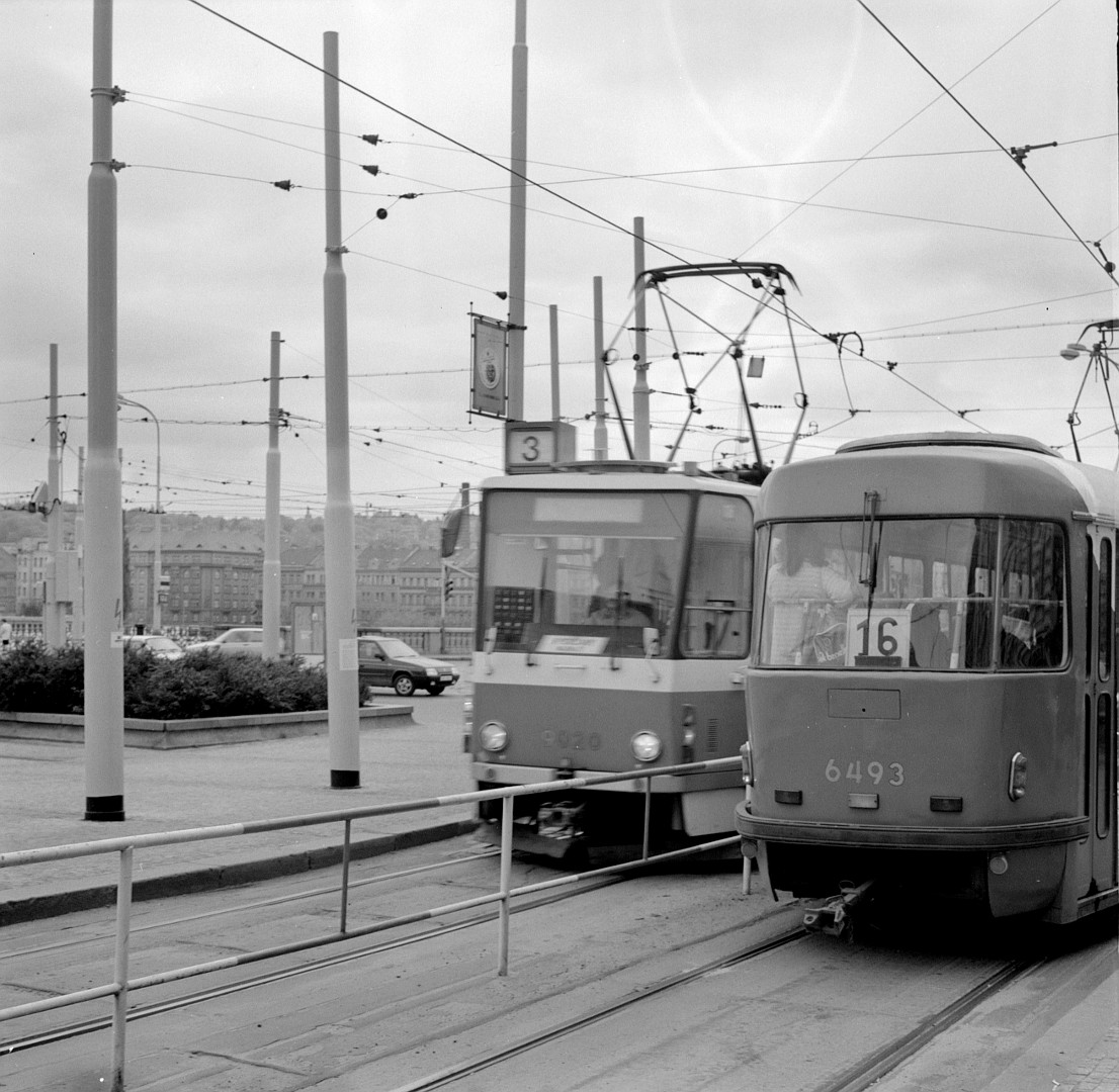 Spårvagn i Prag 1992. Foto: Erik Jonsson