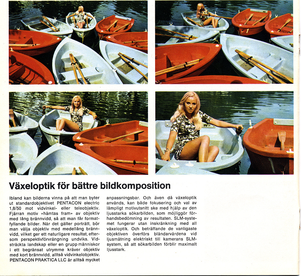Reklambroschyr för Praktica LLC år 1973 / Schwedischsprachige Werbung für Praktica LLC