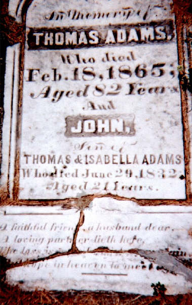 Thomas Adams (1782-1865); Isabella McBride (1787-1871)