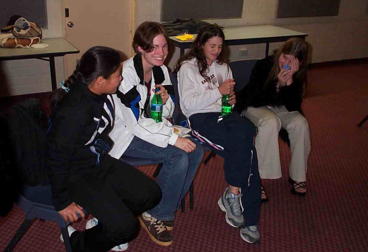 Shenna, Suzi, Lexie & someone doing a poor attempt at hiding!