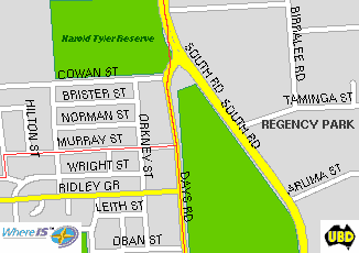 General location - Adelaide CBD to south-east