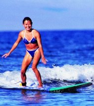 Surfing down a not so big wave, but still, good fun