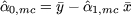 ^a0,mc = y - ^a1,mc x 