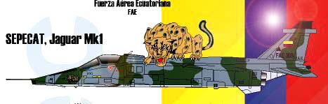 Sepecat Jaguar, con su esquema tctico mimtico apto para camuflarse en zona selvtica, del Escuadrn 2111 con base en Taura.