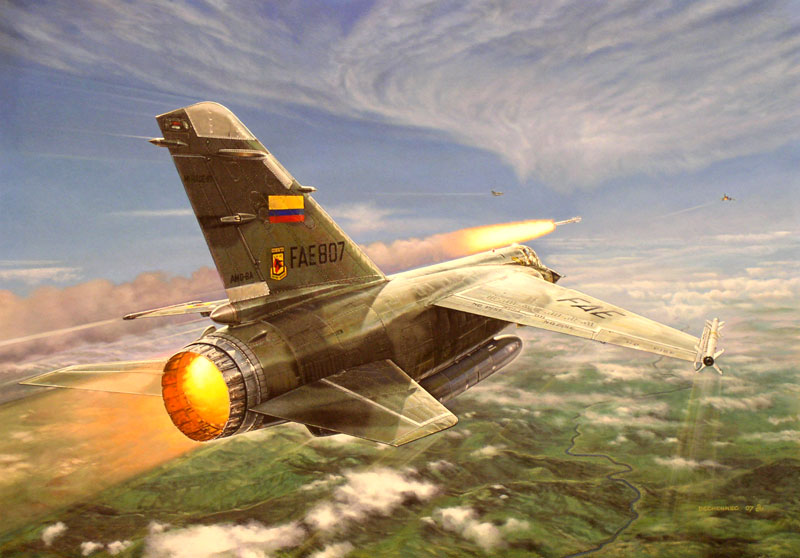 Avin Mirage F.1JA FAE-807 disparando un misil Aire-Aire Matra 550 Magic Mk.II