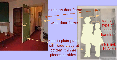 [comparison of door in apartment the Franks used to live in, with period photo]