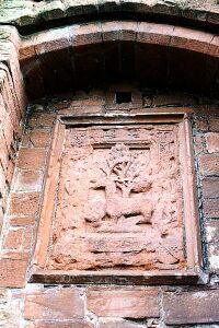 Maxwell coat of arms, inserted in the 17th century.