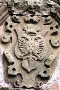 More Maxwellian heraldry on the Nithsdale Lodging facade.
