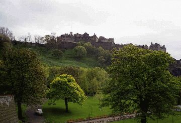 Edinburgh Castle New Barracks from Princes Street and the Mound.