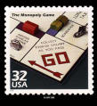 A U.S. stamp featuring Monopoly