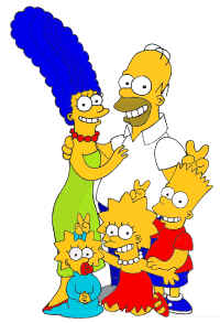 Simpsons family: Homer,Marge,Bart,Lisa and Maggie