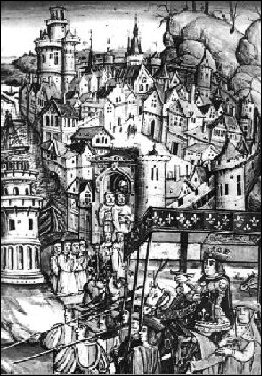 Miniatura raffigurante l'ingresso di Luigi XII di Francia a Genova nel 1507