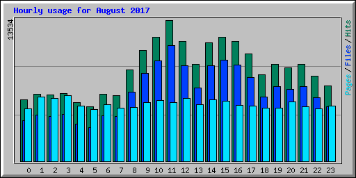 Hourly usage for August 2017