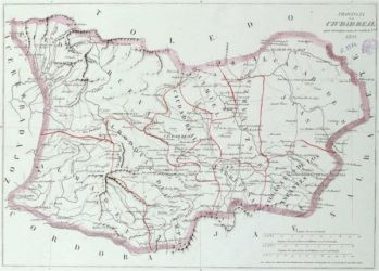Old map of the province of Ciudad Real