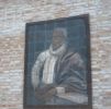 Mosaic with Miguel de Cervantes's image in a street of Alc�zar de San Juan
