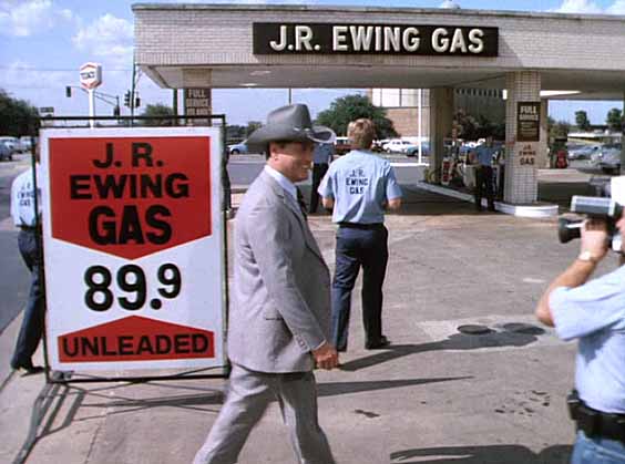 J.R. EWING LOWERS GAS PRICES