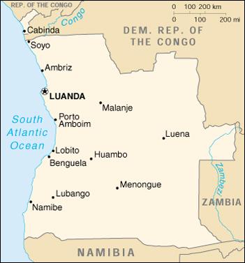 Mapa de Angola - Click aqui