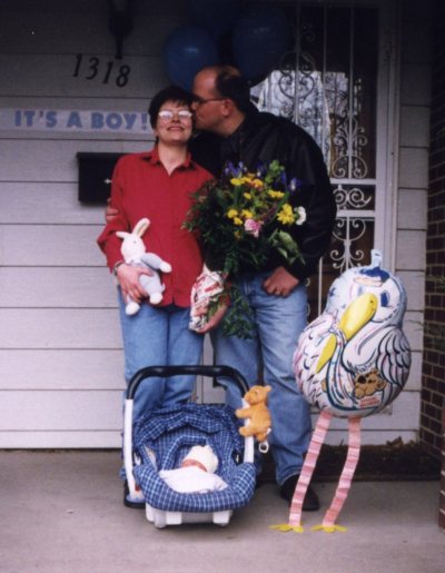 A special kiss at the door.