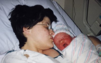 Paola and Alexander at the hospital.