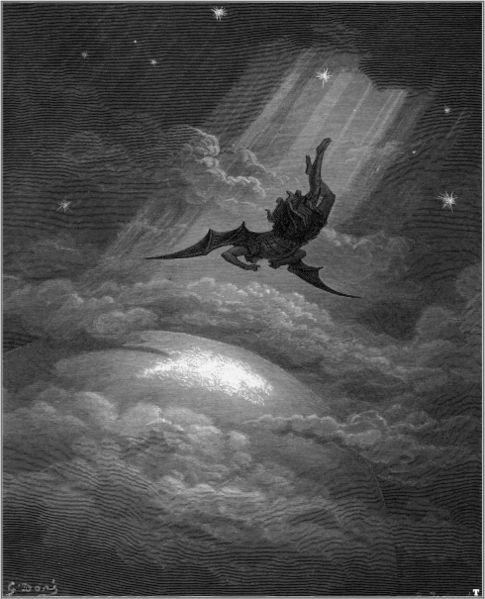 Gustave Dor: La cada de Lucifer, 1866. Ilustracin para El paraso perdido de John Milton