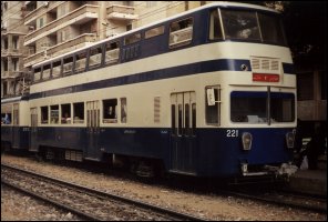 Close up of double deck tram car. Roushdy, November 2000.