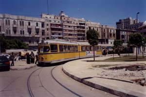 #812 awaiting departure from St. Catherine Square, Alexandria, Egypt.