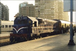 Abu Qir commuter train arriving at Sidi Gaber, Alexandria.