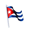 Bandera cubana moviendo en el viento.