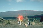 Electronic distance meter during survey across Kilauea caldera, Hawaii
