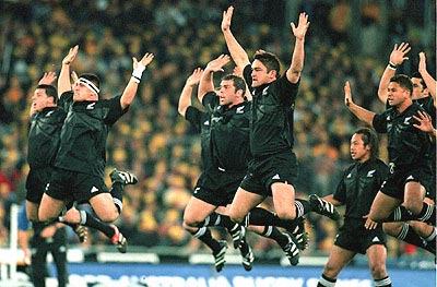All Blacks Performing The Haka Before A Match