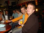 Dirk en Robbin tijdens de warming-up