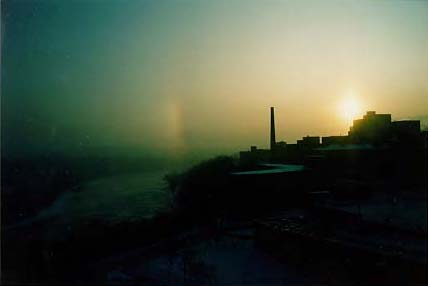 dawn over mississipi river