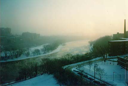 dawn over mississipi river