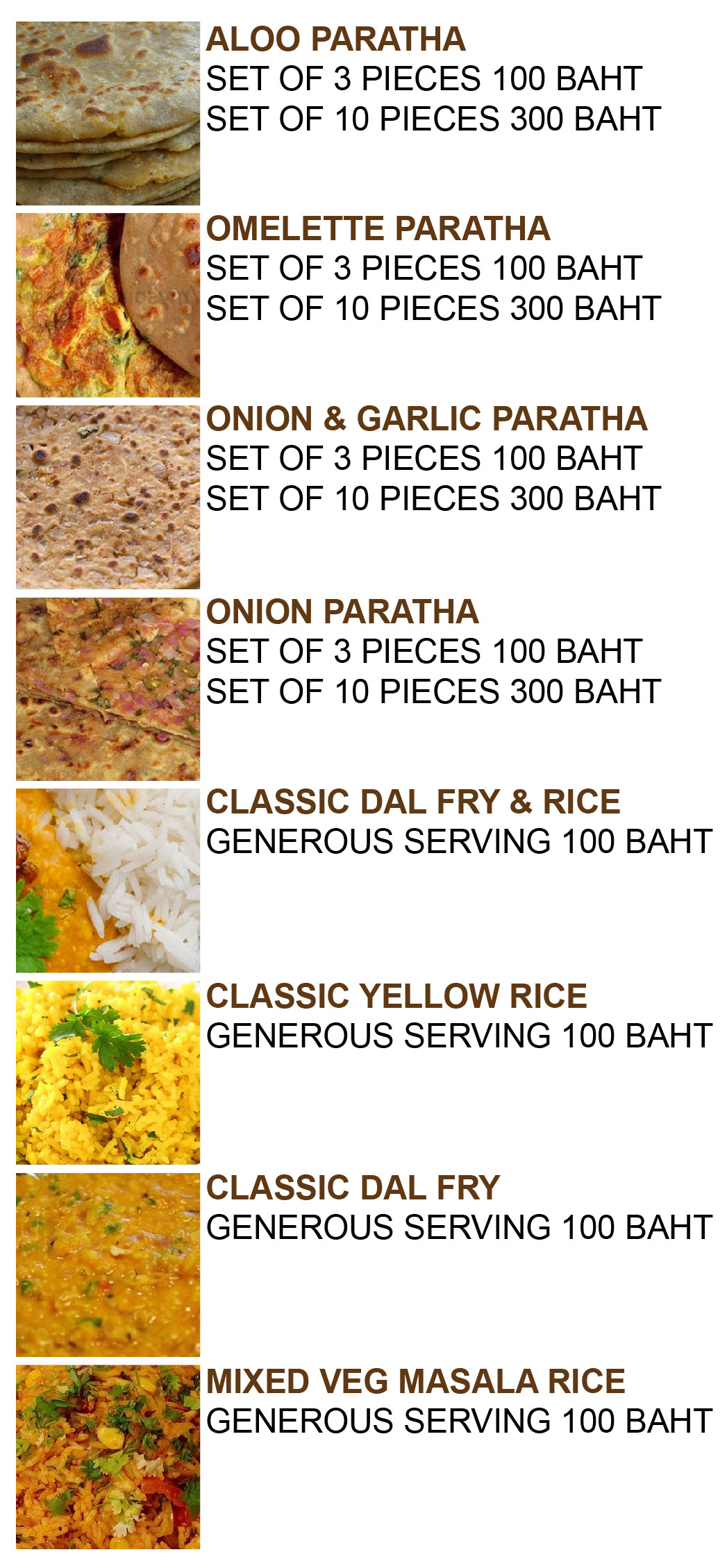 INDIAN FOOD Aloo Paratha DELIVERY Silom, Sathorn & Sukhumvit