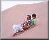 Sailing down the dune on a dune board