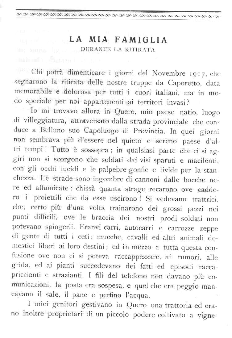La mia famiglia durante la ritirata